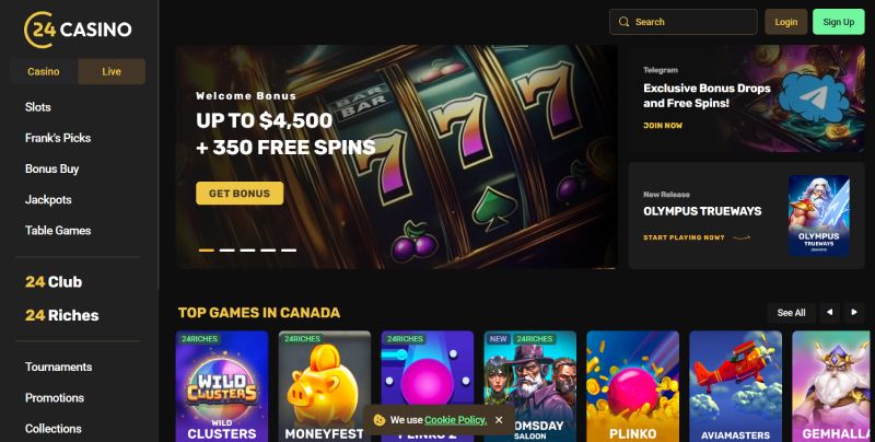 24Casino Canada website