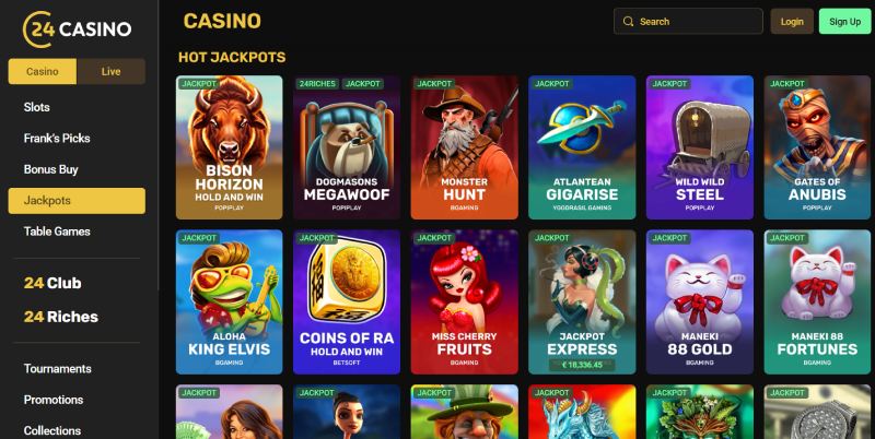 24Casino jackpot games