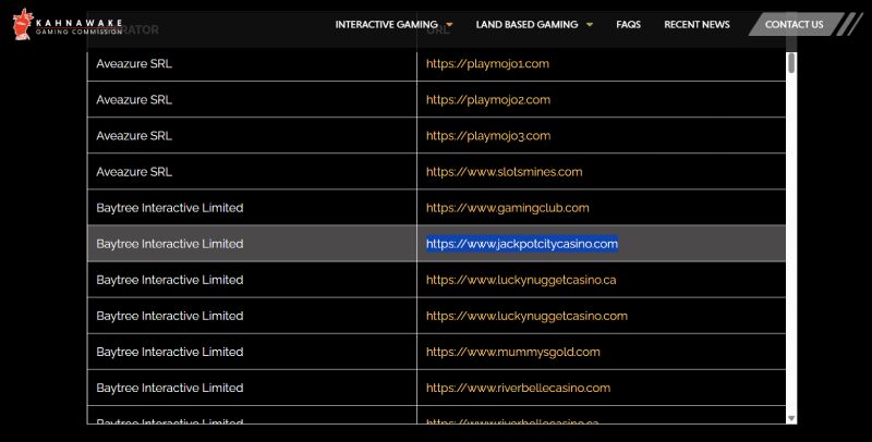 Jackpotcity casino license